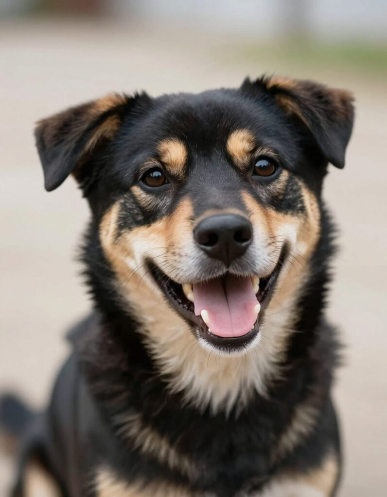 Portrait of a cute mixed breed dog. 